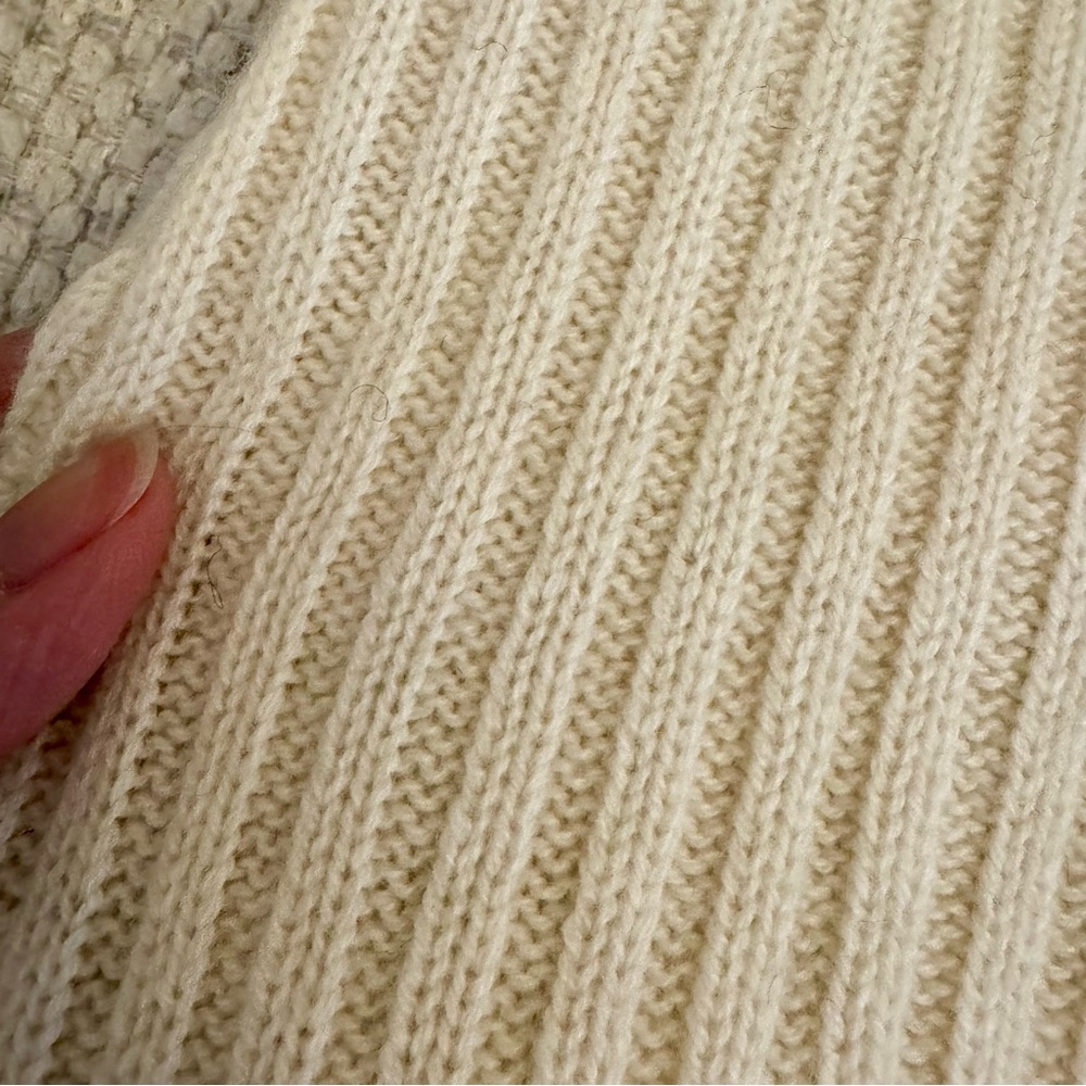Intermix Ivory Wool Cashmere Ribbed Sweater - Picture 5 of 5